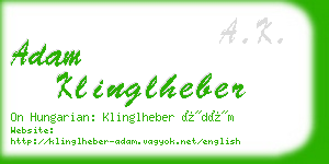 adam klinglheber business card